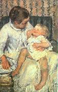 Mary Cassatt, Mother About to Wash her Sleepy Child